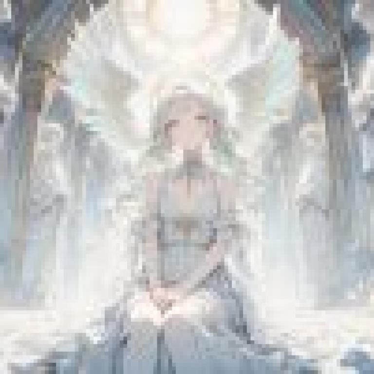 Holy Palace，Girl with angel wings and dress.