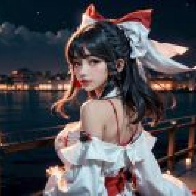 真人美女，東方Project，博麗靈夢，日本巫女，真人版，「碼頭月夜幻」