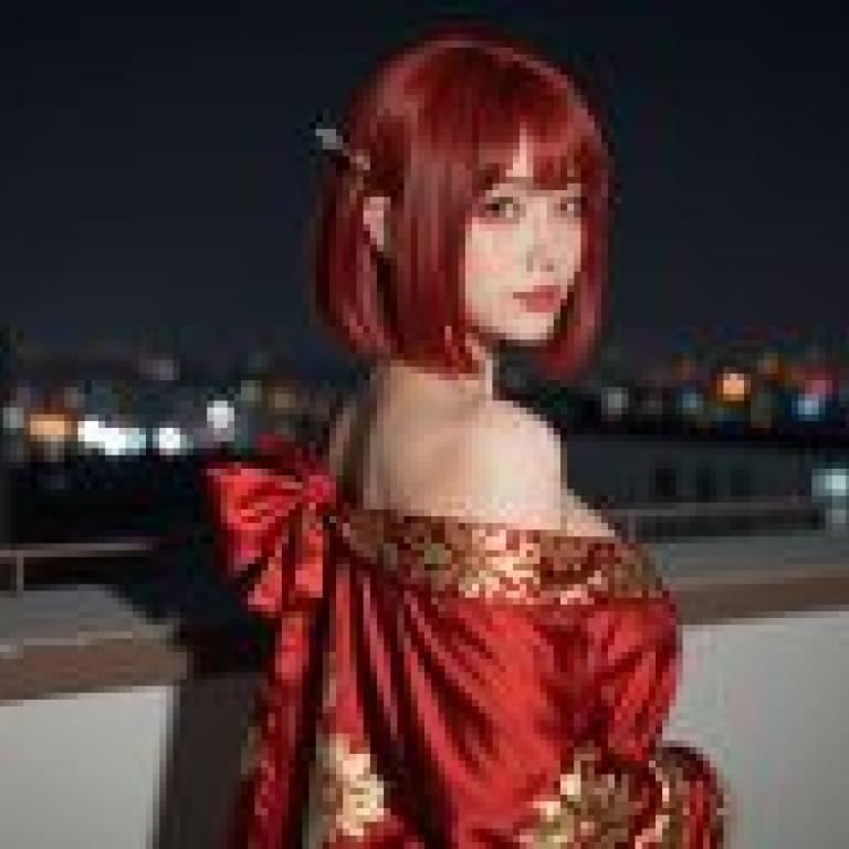 The Ghost on the Top Floor，A young woman with red hair and a red dress.