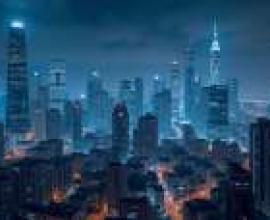 City night view，The view of the city at night.