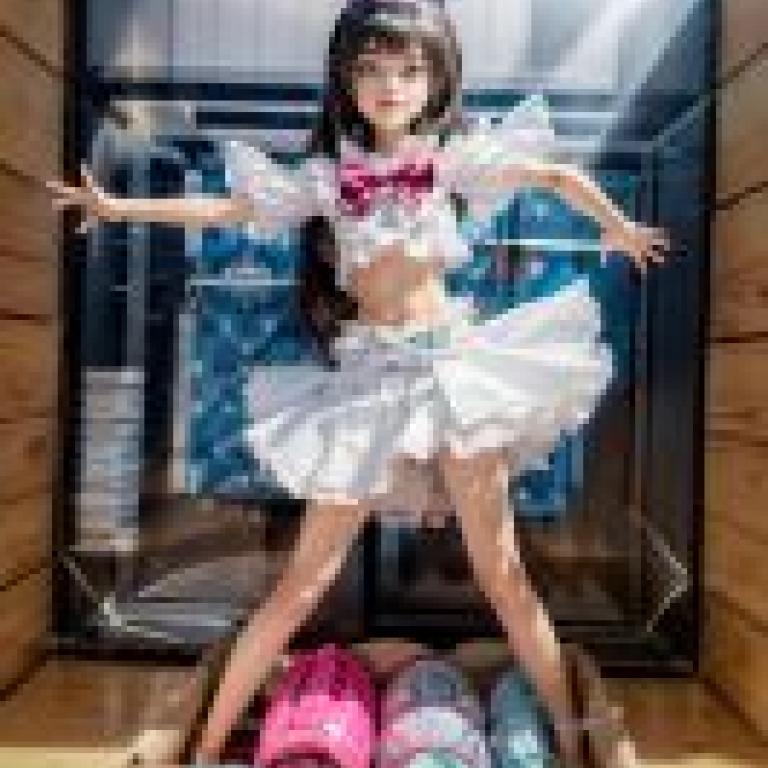 Mobile phone wallpaper， doll set， realistic， doll in a cardboard box.