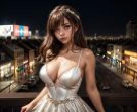 夜色婚紗風情 - Ayako Rokkaku與Sakimi Chan雕像桌布免費