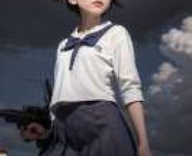 Yoshika Miyafuji，Strike Witches，A girl with a gun in her hand.