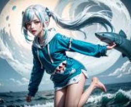 真人版，Gawr Gura，鯊魚姬，Vtuber，hololive production「海月仙女」
