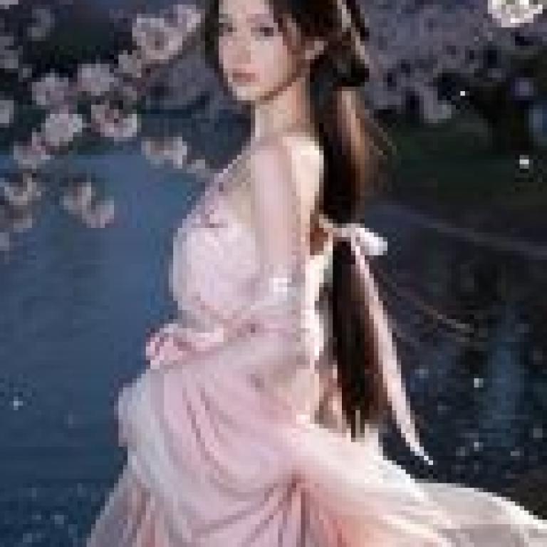 命中註定的緣分，一個穿著粉紅色洋裝、披散頭髮的女孩。