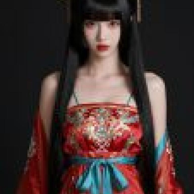 中國古代美女，一位長著黑色長髮的女子。