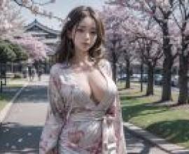 Japanese kimono beautiful women， cherry blossoms， cherry blossoms， flower incense dreams