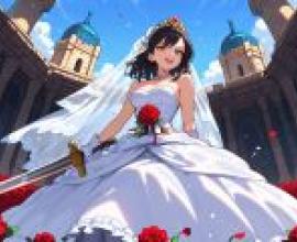 Battle Bride，A girl in wedding attire.