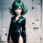 Computer wallpaper， real life， tornado， One Punch Man， elegant dark green tornado character