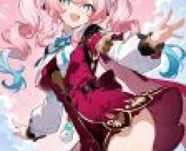 vitality，Pink haired woman with blue bow.