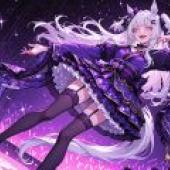 magical cat girl，Anime woman on stage.