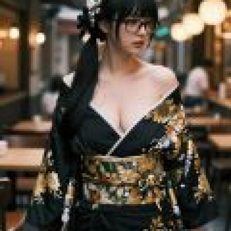 ZIT 01，穿著和服、戴眼鏡的亞洲女性。