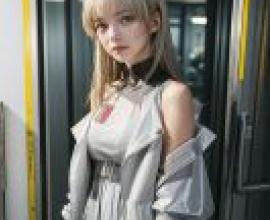 佩麗卡·明日方舟，一位長著貓耳、穿著長袖襯衫的女子。