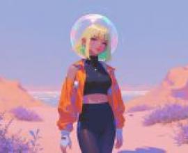 科技與世界末日：一個女孩穿著橘色外套。