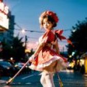 Computer tablecloth， live -action version， wooden cherry， sakura kinomoto， Kulo magic envoy， urban Fenghua: cherry blossom city street shadow