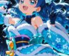dynamic，Anime drawing of blue hair with flowers.