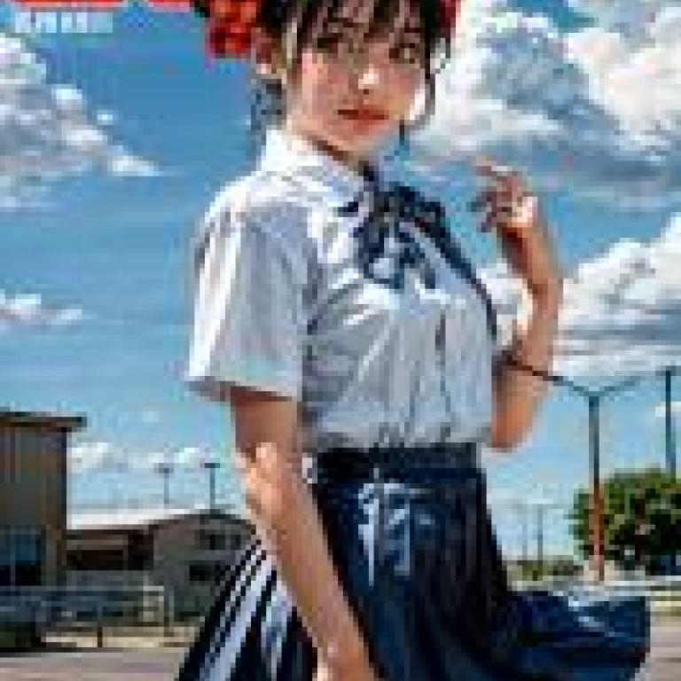 Mobile phone wallpaper， Narusawa Yui (classmate 2)， realistic， a girl with a bow in her hair.