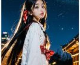 手機桌布，皇神楽耶 (Kaguya Sumeragi)，Code Geass 反叛的魯路修，寫實，「夜空下的長髮少女」
