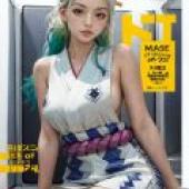 Yamato，One Piece，雜誌封面上有一位穿著藍色衣服的女孩。