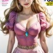 Mobile phone wallpaper， Princess Peach， realistic， Disney Dream