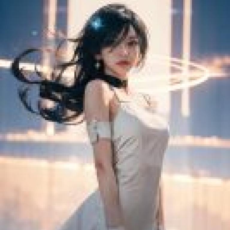 元慈，一位長著黑色長髮、身穿白色洋裝的女子。