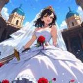 Battle Bride，A girl in wedding attire.