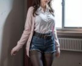 Fujino Mitsuki Zombie no Afureta Sekai de Ore dake ga Osowarenai 一個女人在房間裡擺姿勢。