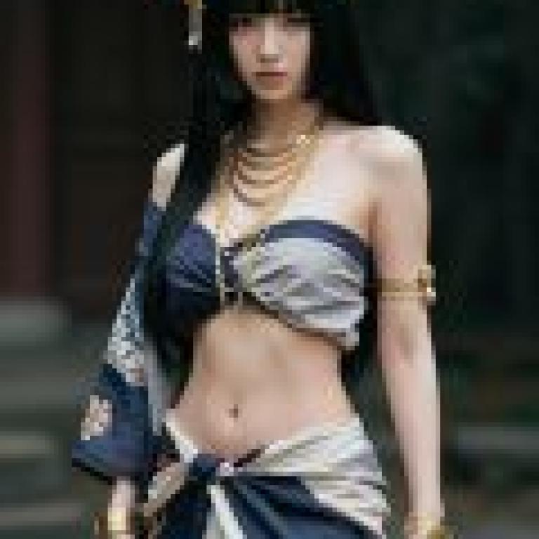 美麗的歷史陰影，這位女子有著一頭烏黑的長髮。