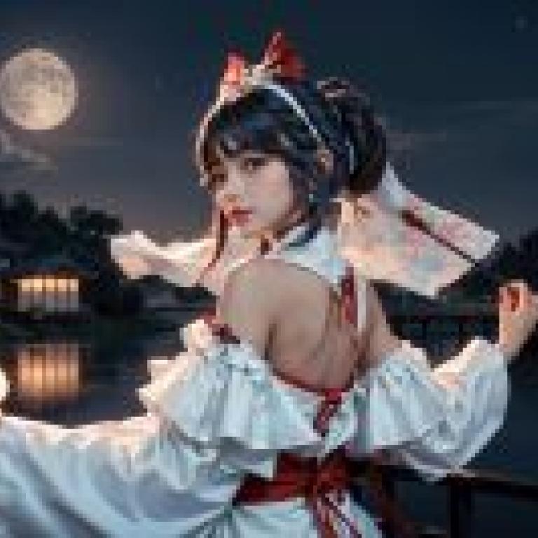 真人美女，東方Project，博麗靈夢，日本巫女，真人版，「月夜神社光」