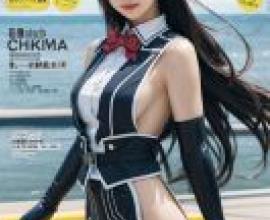 Chikuma Kantai，一位身穿黑白洋裝的女子出現在《Ghvime》雜誌的封面。