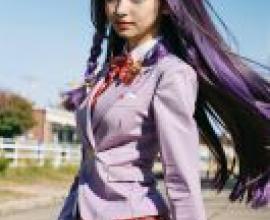 手機桌布，Yue Ayase 綾瀬 夕映， 魔法先生ネギま，寫實，紫髮校服少女的魔法學校奇幻之旅