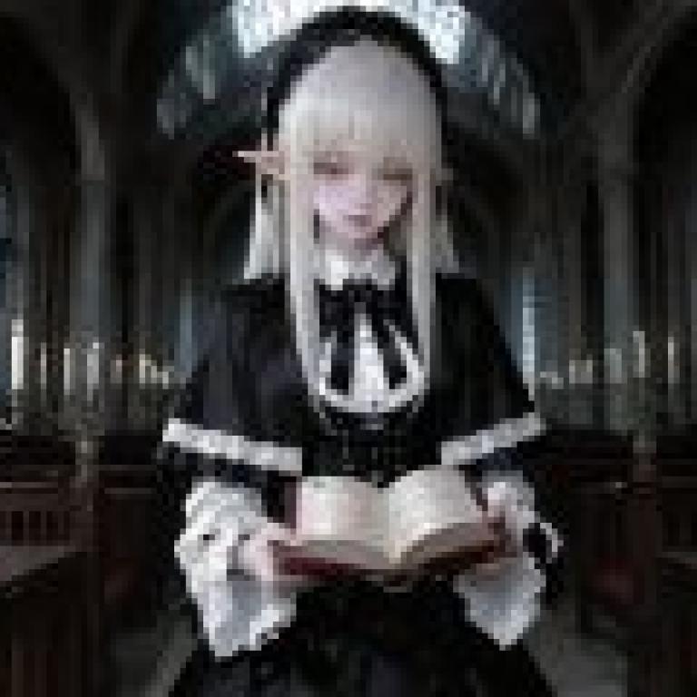 The Shadow of the Church，A woman with blonde hair dressed as a vampire.