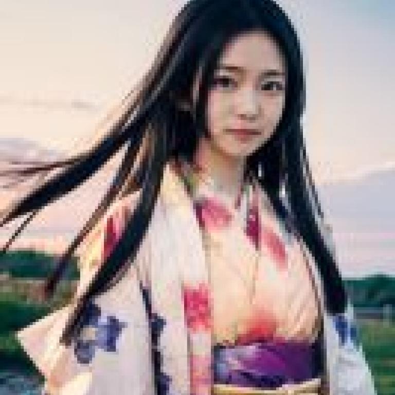 kimono uchikake Hime，穿著和服的女人。