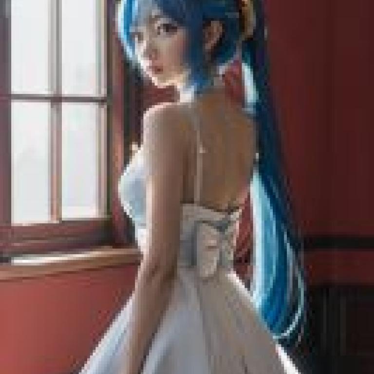 Griseo，Honka，A girl wearing a blue bow in her hair.