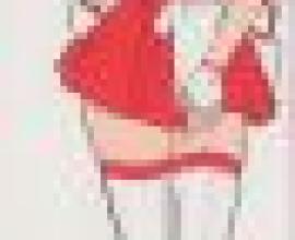 girls，An anime drawing with white skin， blue hair and red dress.