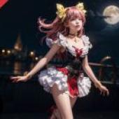 電腦桌布，Momoko Hanasaki 花咲桃子 Wedding Peach 愛天使傳說，寫實，藝術幻想：洛麗塔時尚