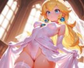 Princess Peach，Anime picture of a girl with blue eyes and blonde hair.
