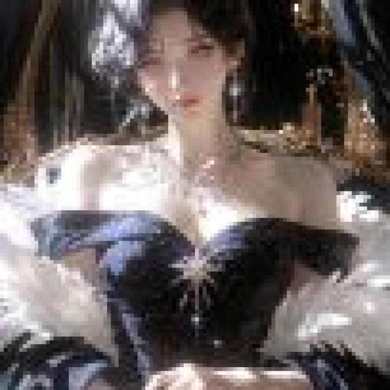 gorgeous，A woman in a black dress with a star on the front.