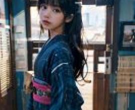 手機桌布，Lisa (泰國歌手)，寫實，一個女孩穿著日本傳統服裝。