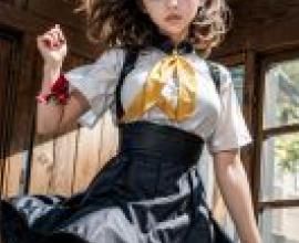Hajime Ichinose Gatchaman，女孩在木牆前擺姿勢。
