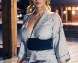 Naruto，Tsunade，A woman with blonde hair and dressed in Japanese style clothing.