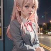 Oyama Mahiro Onimai Im Now Your Sister，Onimai，A girl wearing a pink bow tie.