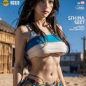 Sadina The Rising of the Shield Hero，A woman in a bikini sits on the ground.