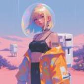 Technology and DoomsdayA girl is in space with her helmet.