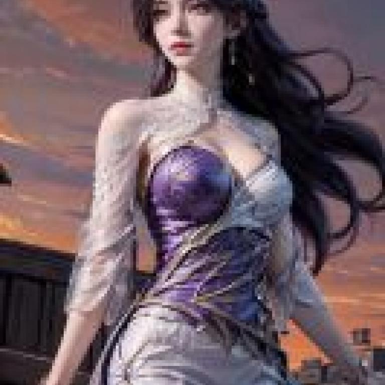 ccomic，一位身穿紫色長袍、脖子上穿著「愛」字樣的女士。