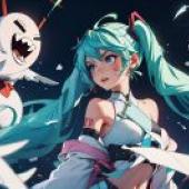 Blue-Haired Woman with White Birds: The Artistic Radiance of Artgerm and Rossdraws