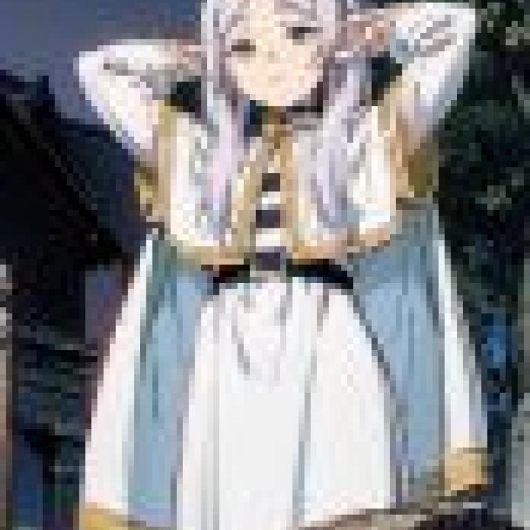 Frieren，Anime girl with wings and bow on hair.