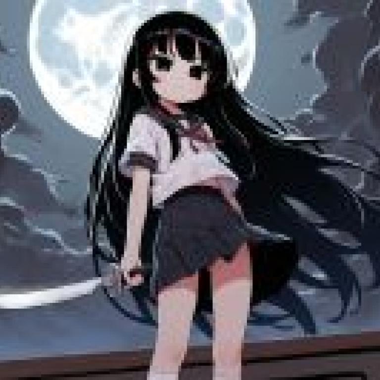 Killer GirlAnime drawing of girl with long hair and red bow holding sword.