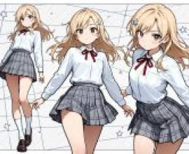 Ajisai Sena，Girls are smiling and wearing school uniforms.