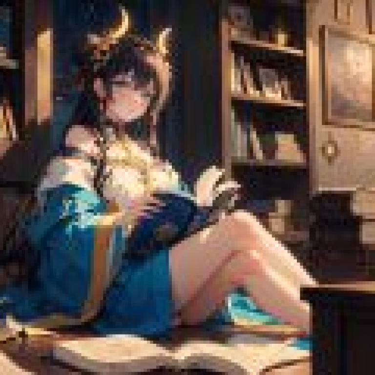 圖書館女孩，一個女孩在看書。